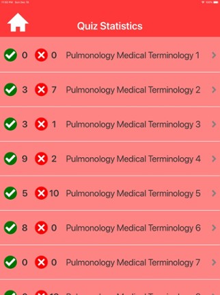 Pulmonology Medical Terms Quiz screenshot