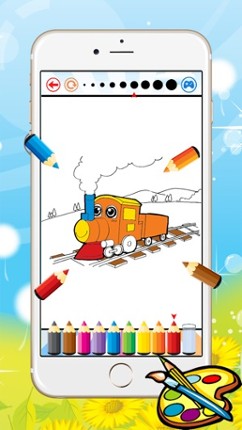 Train Coloring Book For Kid - Vehicle drawing free game, Paint and color good games HD screenshot