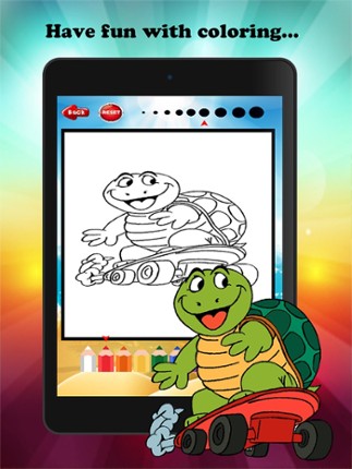 The Turtle Cartoon Paint and Coloring Book Learning Skill - Fun Games Free For Kids screenshot