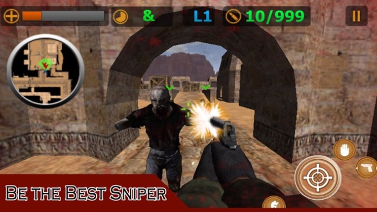 Zombie Sniper 3D - Critical Shooting:  A Real FPS Zombie City 3D Shooting Game screenshot