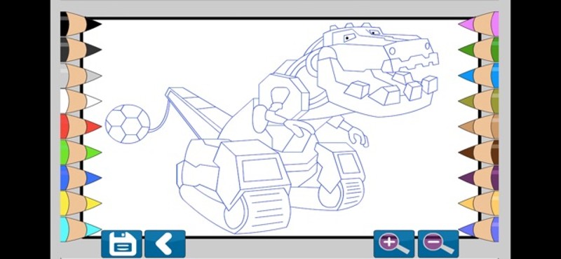 Dino Robot Coloring Book Image
