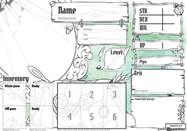 Mausritter - Character Sheet Image