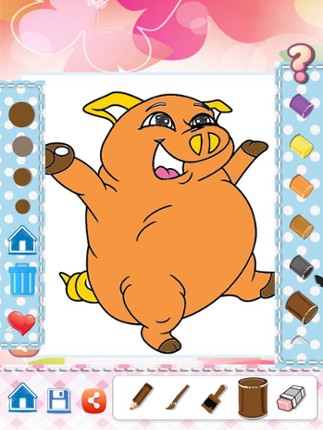 Pig Drawing Coloring Book - Cute Caricature Art Ideas pages for kids Image