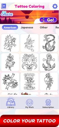 Tattoo Paint By Number Book screenshot