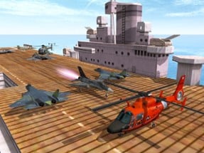 Air Plane Parking - Navy Warship 3D Image