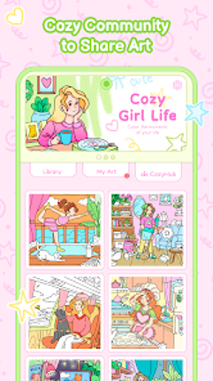 Cozy Girl Life: Coloring Book screenshot