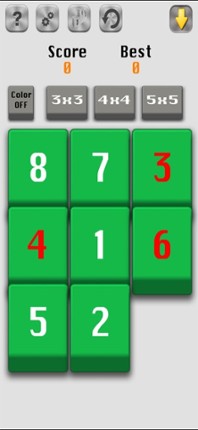 Number Slide-15 Fifteen puzzle screenshot