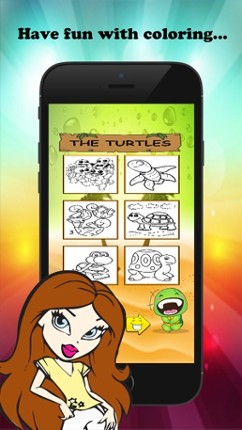 The Turtle Cartoon Paint and Coloring Book Learning Skill - Fun Games Free For Kids screenshot