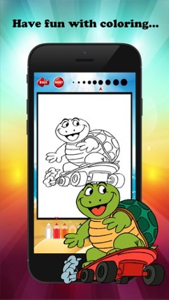 The Turtle Cartoon Paint and Coloring Book Learning Skill - Fun Games Free For Kids Image