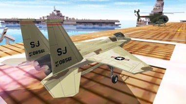 Air Plane Parking - Navy Warship 3D Image