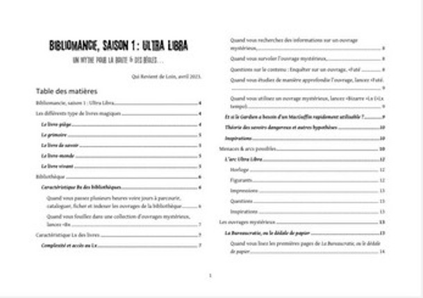 Bibliomancie, saison 1 - Ultra Libra - Un Mythe pour la route screenshot
