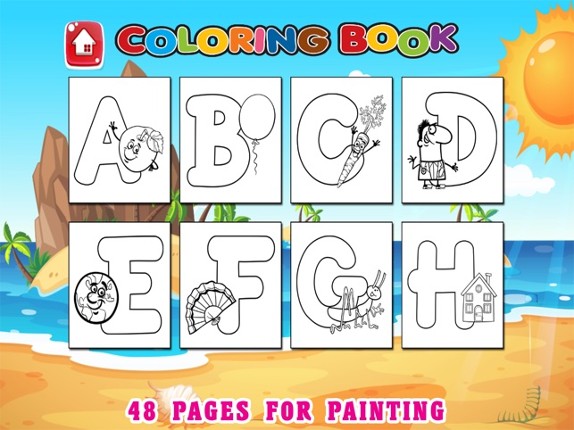 123 ABC Alphabet Kids Coloring Book Free - Phonics Image