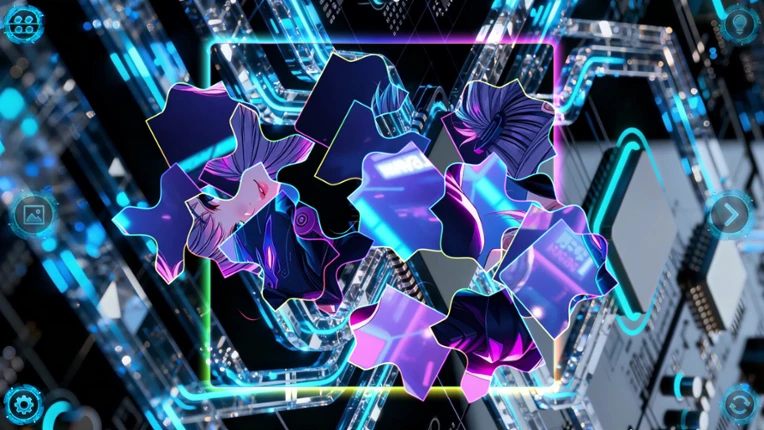 NEONOVA Puzzle: Blue screenshot