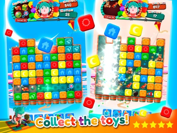 Toy cubes collapse: Tap crunch Image
