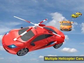 Flying Helicopter Car: Futuristic Autopilot Flight Image