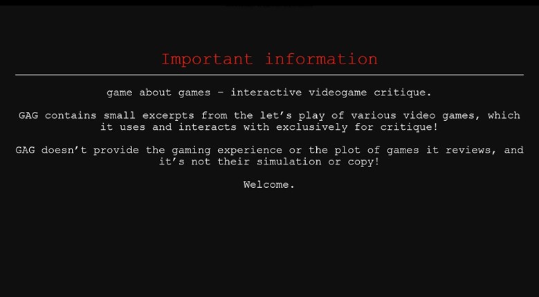 Game about games screenshot