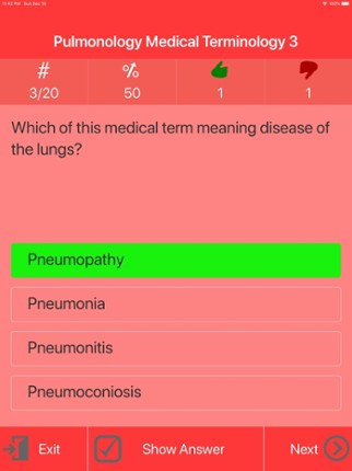 Pulmonology Medical Terms Quiz Image