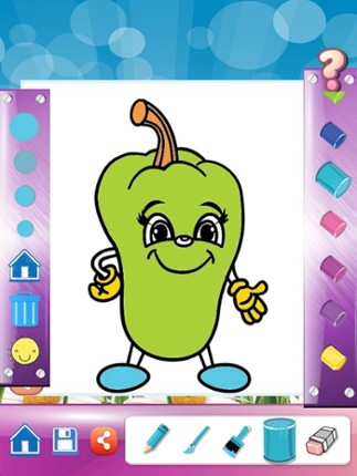 Vegetable Drawing Coloring Book - Cute Caricature Art Ideas pages for kids Image