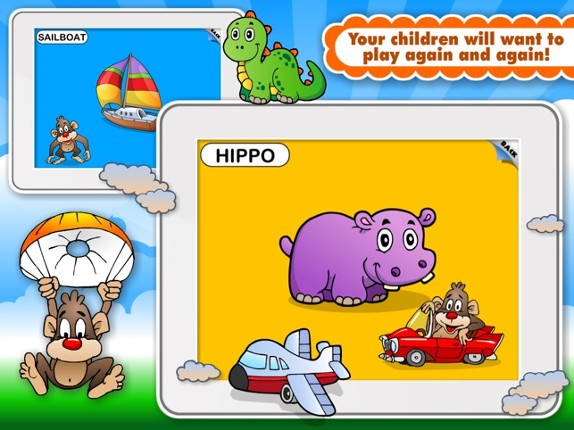 Abby Monkey® Animated Shape Puzzle Builder Deluxe: First Words Learning Game for Toddlers and Preschool Explorers! screenshot