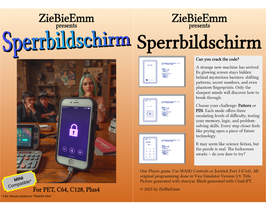Sperrbildschirm (PET,C64,C128,Plus4) Image