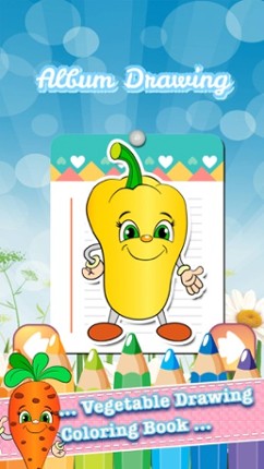 Vegetable Drawing Coloring Book - Cute Caricature Art Ideas pages for kids screenshot