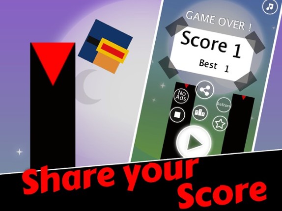 Mr Cube Ninja Dashed Jumps - Jumping on Pillar Games screenshot