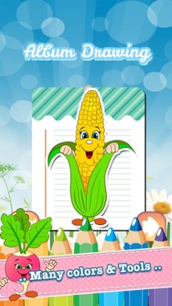 Vegetable Drawing Coloring Book - Cute Caricature Art Ideas pages for kids screenshot