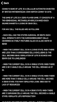 Conway's Game of Life screenshot