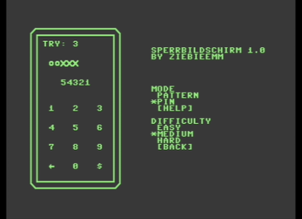 Sperrbildschirm (PET,C64,C128,Plus4) screenshot