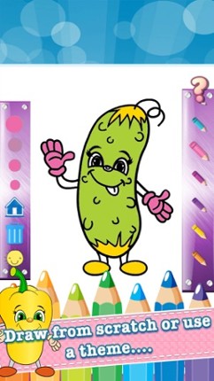 Vegetable Drawing Coloring Book - Cute Caricature Art Ideas pages for kids screenshot