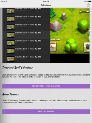 Calculators for Clash Of Clans - Video Guide, Strategies, Tactics and Tricks with Calculators screenshot