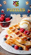 Food Jigsaw Puzzles for Adults. Premium Image