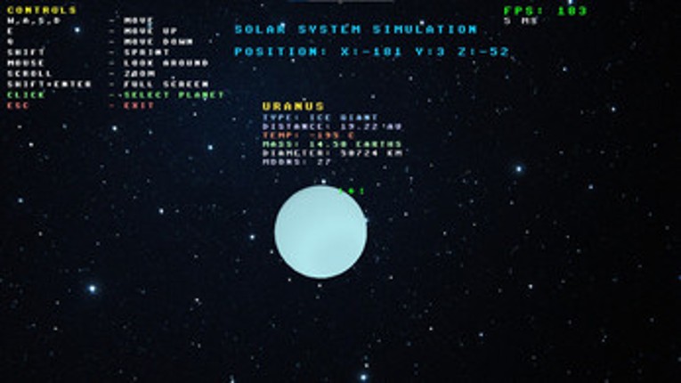 Solar System Simulation screenshot