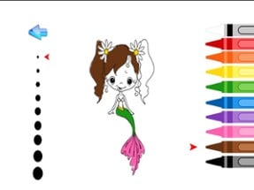 Kids Coloring Mermaid Image