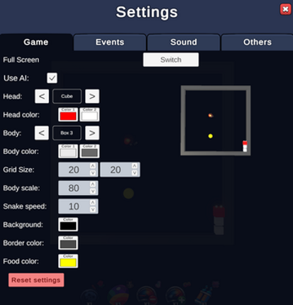 interactive game Snake AI (Customizable) Image