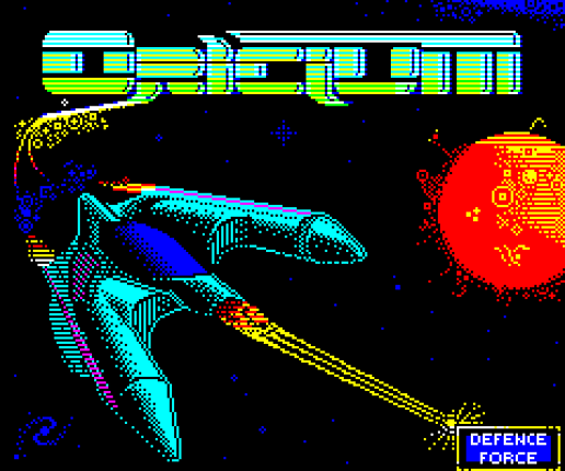 Oricium ("Uridium" for the Oric) Game Cover