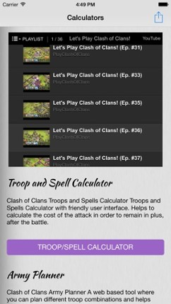 Calculators for Clash Of Clans - Video Guide, Strategies, Tactics and Tricks with Calculators screenshot