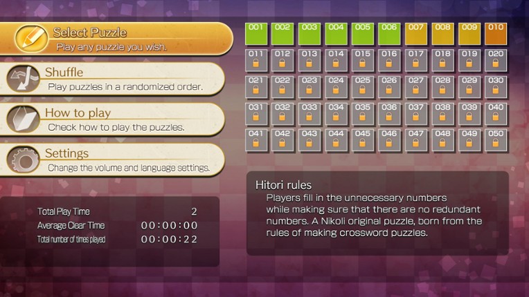 Puzzle by Nikoli W Hitori (Windows) screenshot