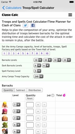 Calculators for Clash Of Clans - Video Guide, Strategies, Tactics and Tricks with Calculators screenshot