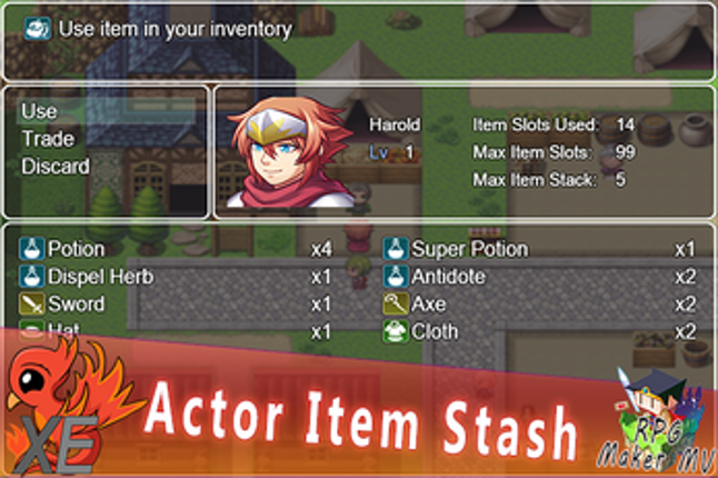 Actor Item Stash X for RPG Maker MV screenshot