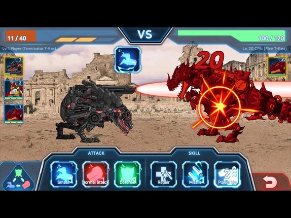 Dino Robot Battle Field screenshot