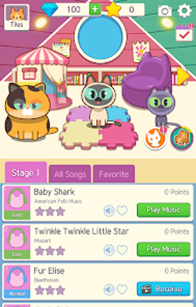 Piano Cat Tiles - Room Design screenshot