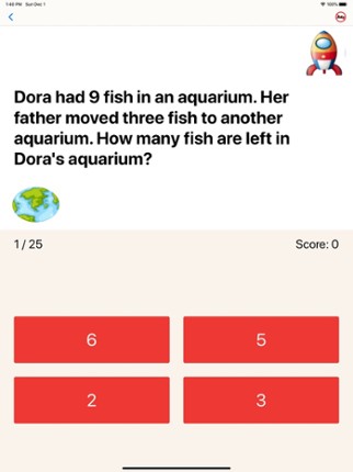 First Grade Math Quiz screenshot