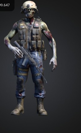 3D Military Zombie Model Soldier for Games Video Image