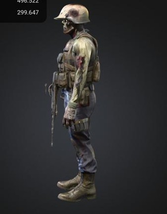 3D Military Zombie Model Soldier for Games Video Image