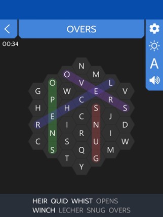 Word Search Hexagons screenshot