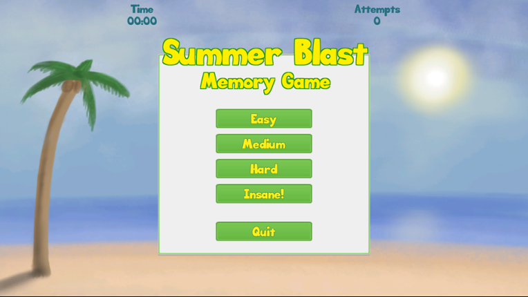 Summer Blast Memory Game Image