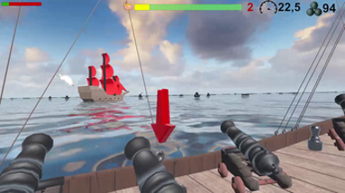 Sea battle. Pirate attack. Image