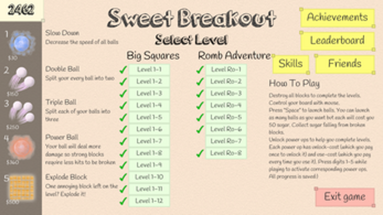 Sweet Breakout screenshot