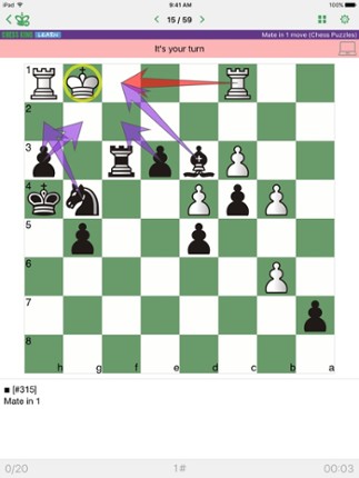 Mate in 1 move (Chess Puzzles) screenshot